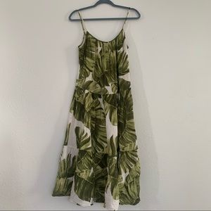H & M PALM PRINT MIDI DRESS